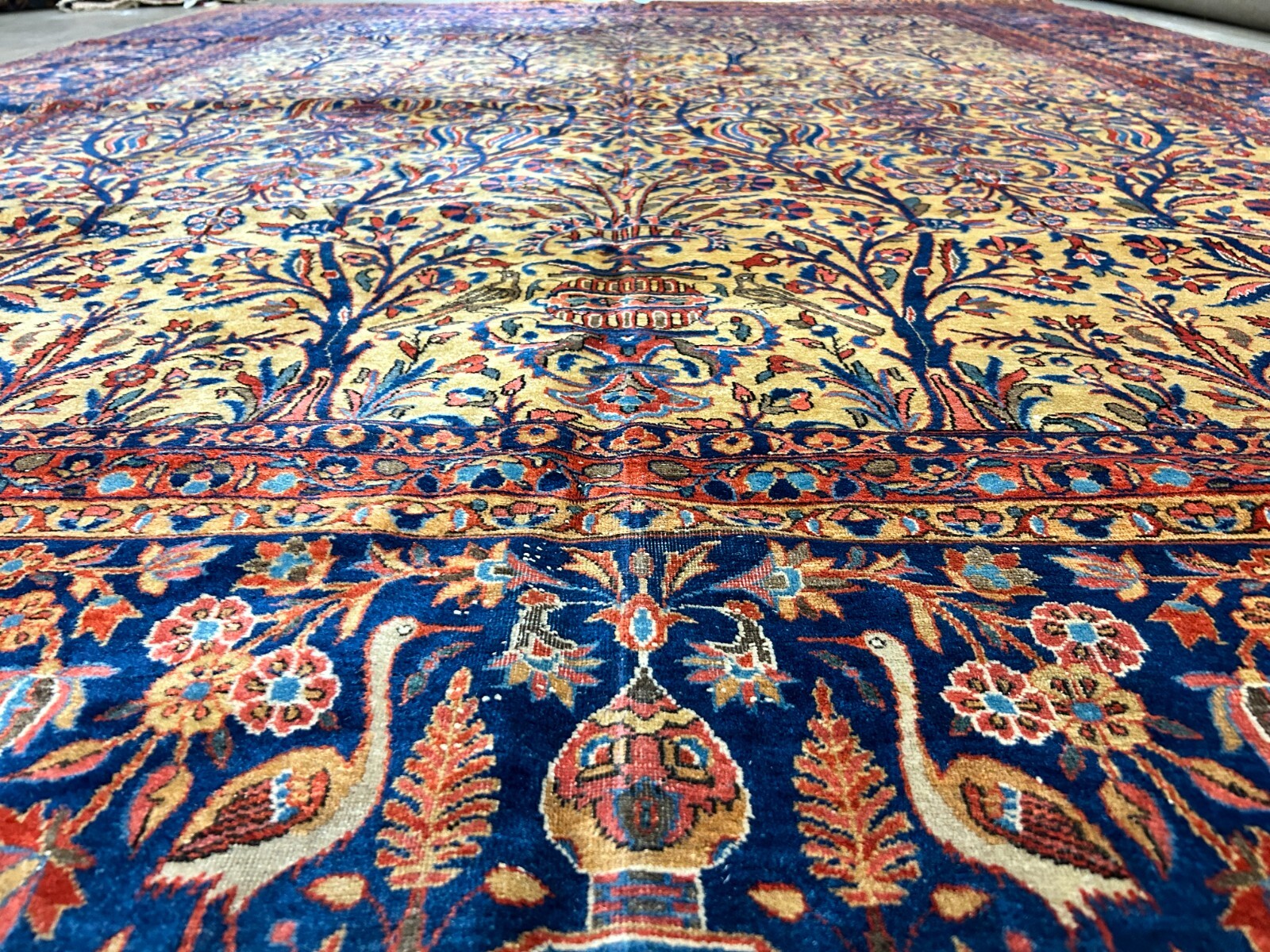 8'8"x11'9" Collector Antique 100% Wool Pile Sarouke Rug