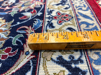 6'9"x10'3" Extra-Fine Hand-Knotted Wool & Silk Blend Isfahane Carpet - Area Rug