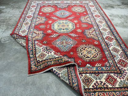5'7"x7'10" Hand-Knotted 100% Wool Carpet - Fine Kazak Area Rug