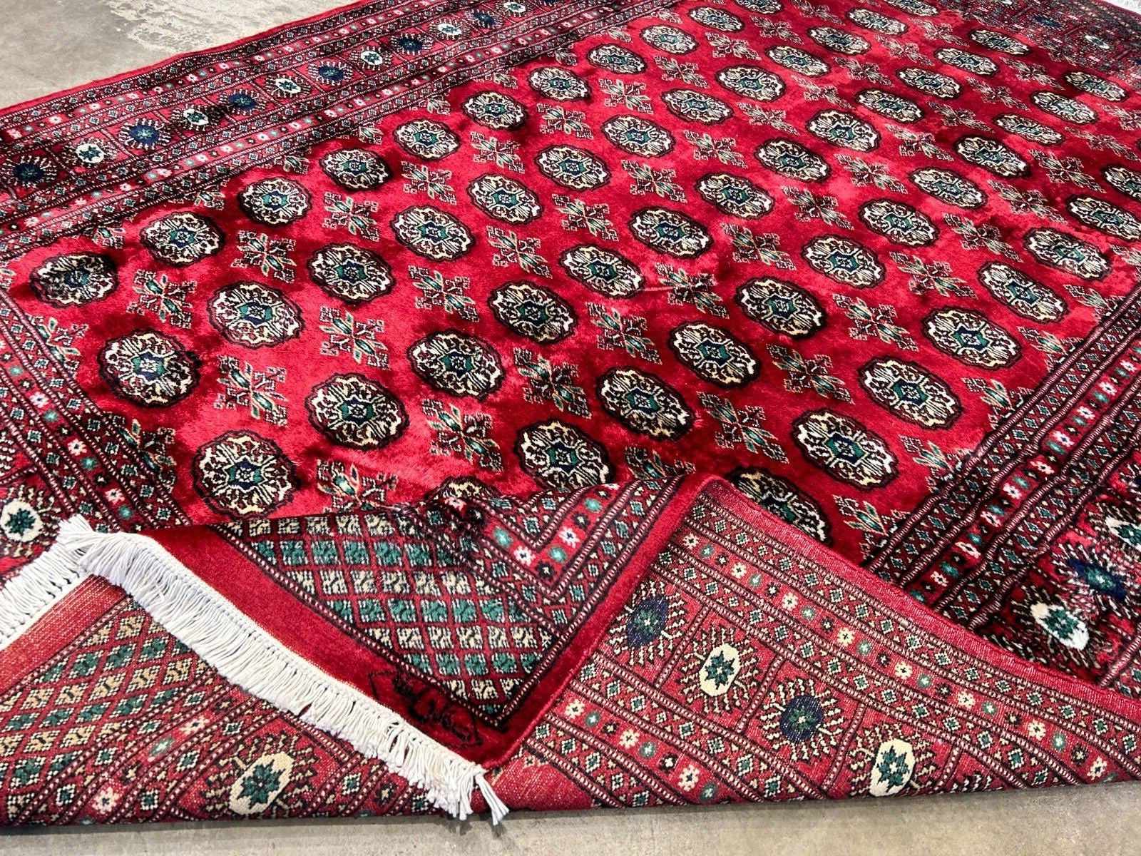 6'1" x 8'10" Hand-Knotted 100% Wool Pile Bokhara Area Rug - Handmade Carpet