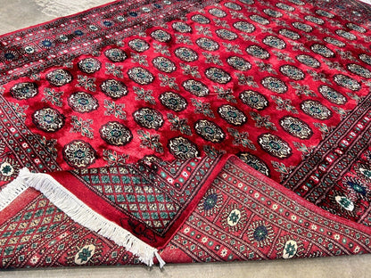 6'1" x 8'10" Hand-Knotted 100% Wool Pile Bokhara Area Rug - Handmade Carpet