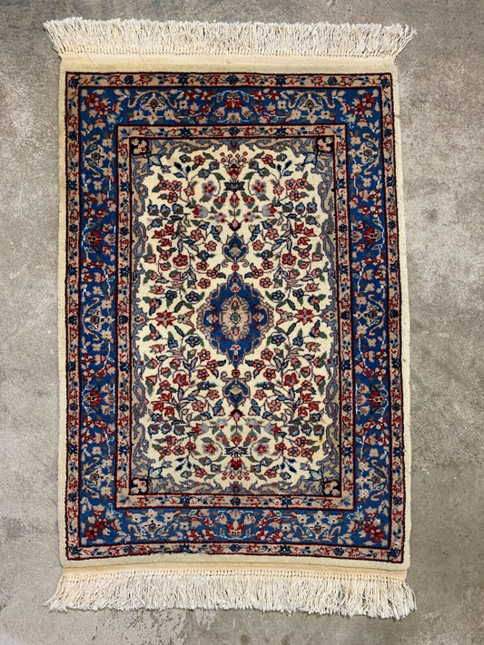 2'x3' Hand-Knotted Wool Oriental Rug - Area Carpet