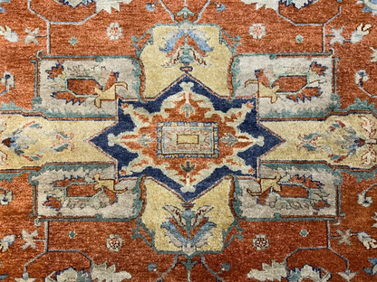 9'x12' Hand-Knotted 100%  Wool Pile IndoSerapi Rug