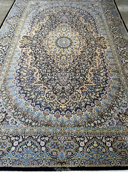 6'5"x9'10" Exquisite Hand-Knotted 100% Silk Qume Rug