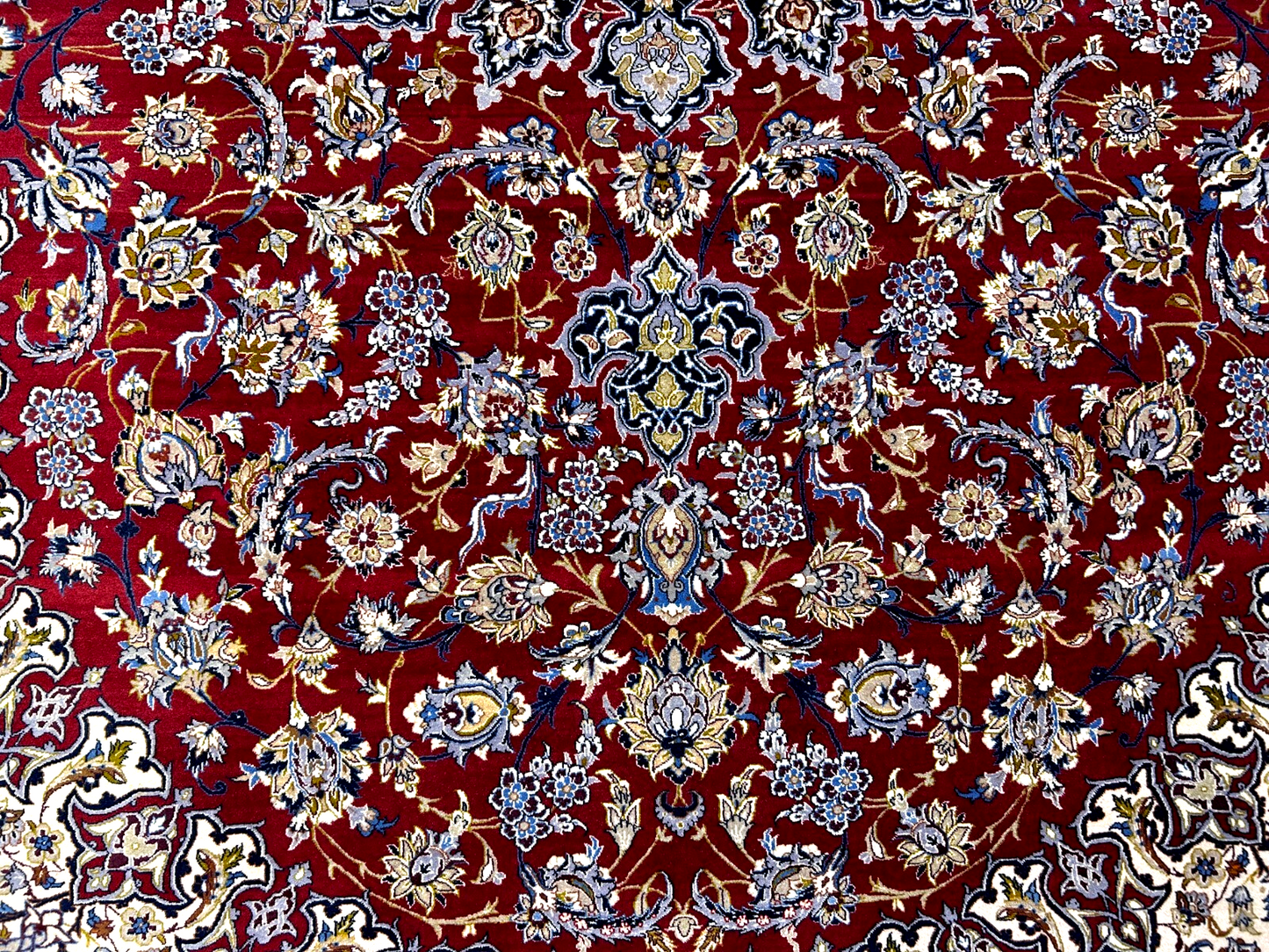 8'1"x11'6" Extra Fine Hand-Knotted Wool & Silk Isfahane Rug