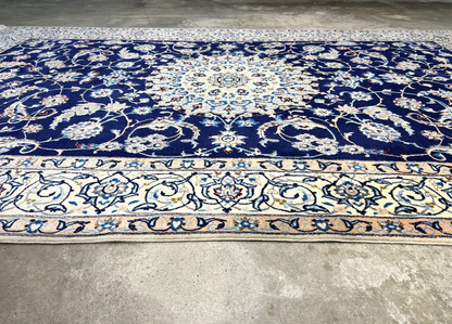 6'5"x10'1" Hand-Knotted Silk & Wool Blend Carpet - Naine Area Rug