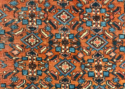 3'4"x6'2" Antique Hand-Knotted 100% Wool Pile Hamadane Area Rug - Carpet