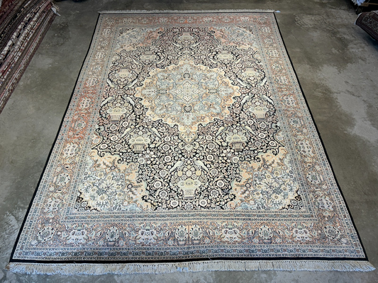 9'x12'6" Hand-Knotted 100%  Kashmiri Silk Pile Area Rug