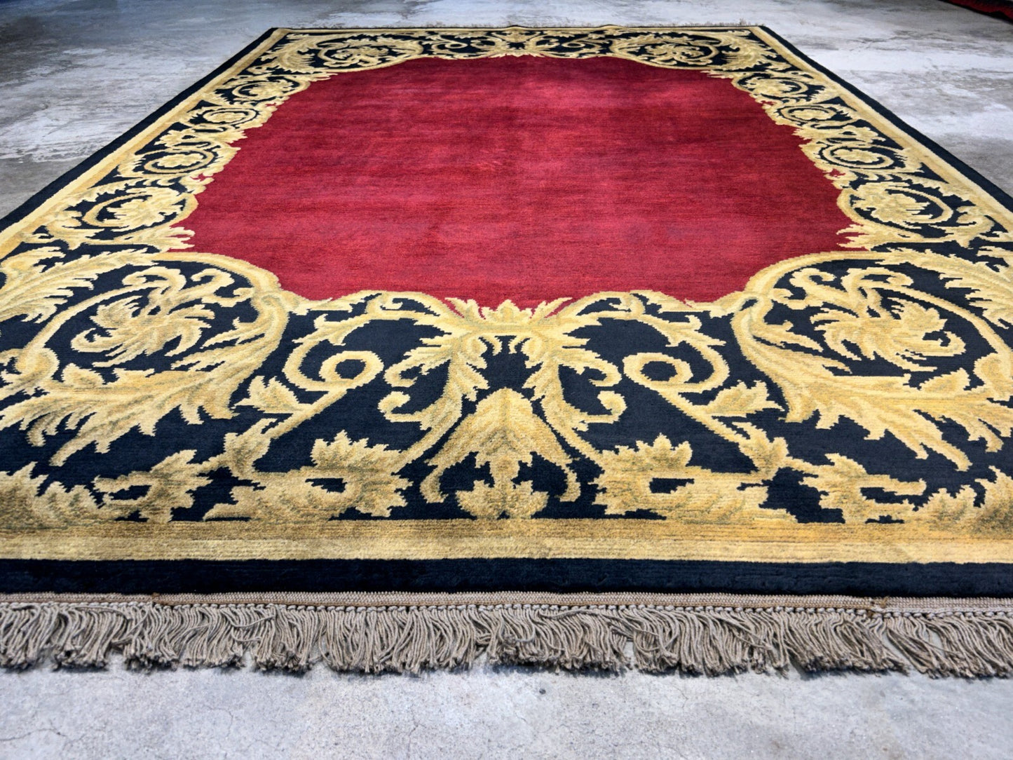 5'11"x8'8'' Hand-Knotted 100% Lamb Wool Pile Tibetan Area Rug - Area Carpet