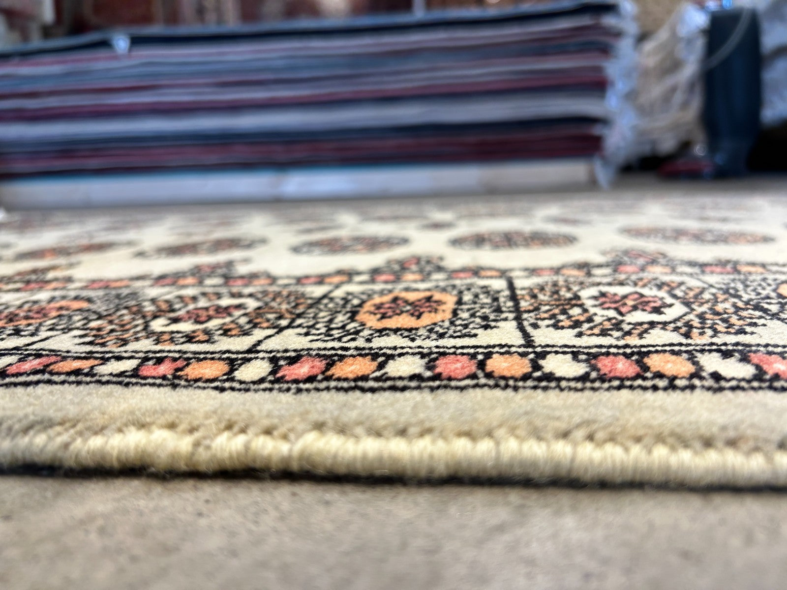 3'1"x4'9" Hand-Knotted 100% Wool Pile Bokhara Rug