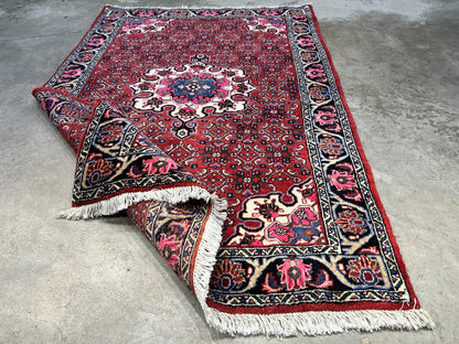 3'7"x5'3" Hand-Knotted 100% Wool Pile Persiane Tribal Bijare Rug