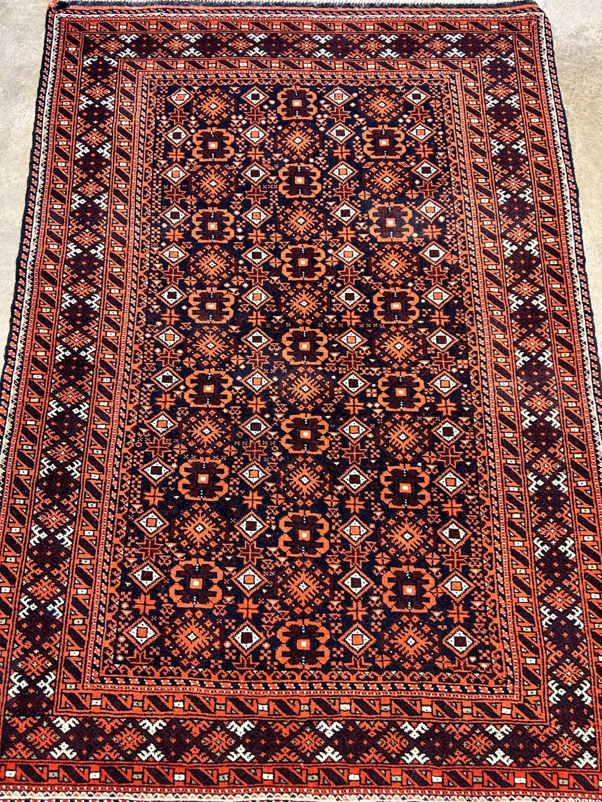 3'2"x4'6" Hand-Knotted 100% Wool Pile Afghan Area Rug