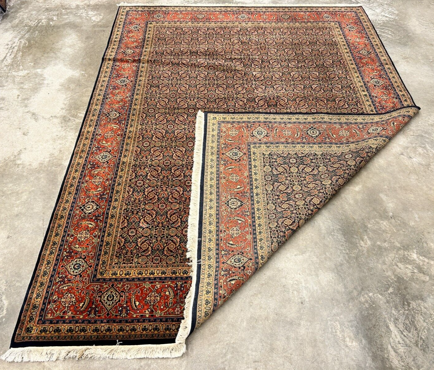 9'x12' Fine Hand-Knotted 100% Wool Pile Herati Design Carpet - Area Rug
