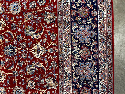 8'10"x12'4" Extra Fine Hand-Knotted Wool & Silk Isfahane Zolfaghari Rug