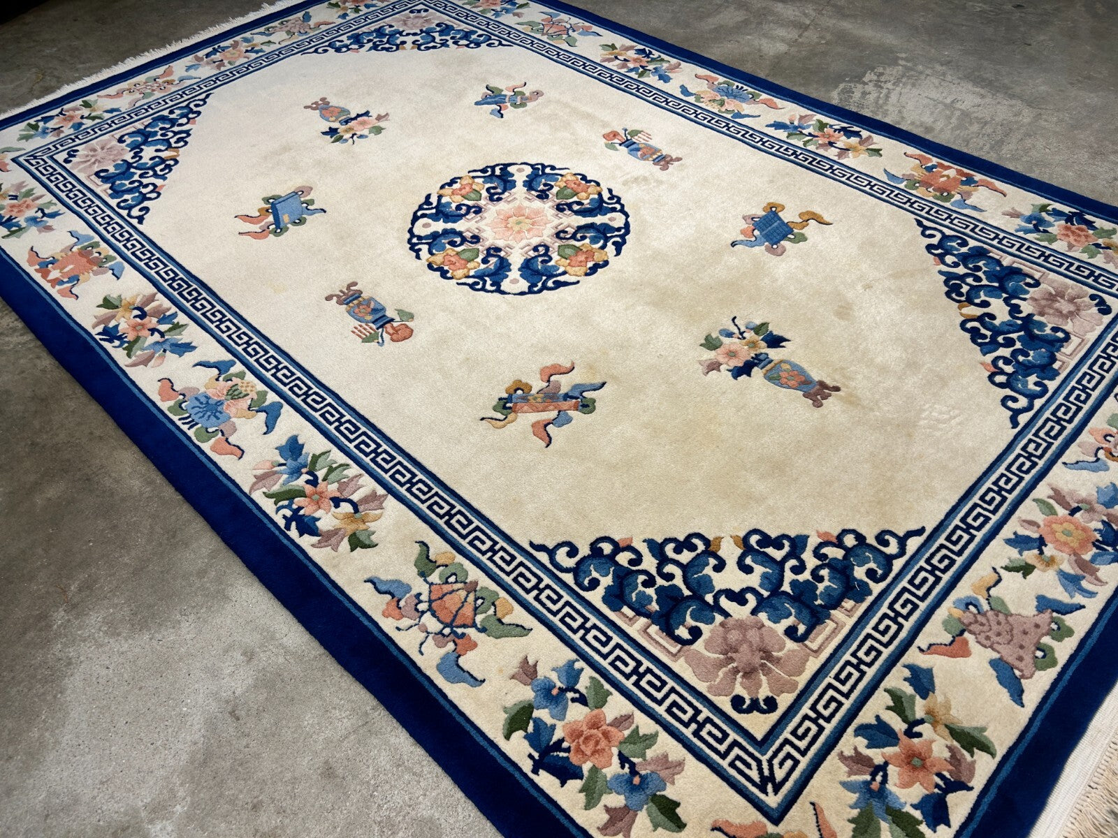 6'x9' Vintage Hand-Knotted Wool Oriental Art Deco Rug - Area Carpet