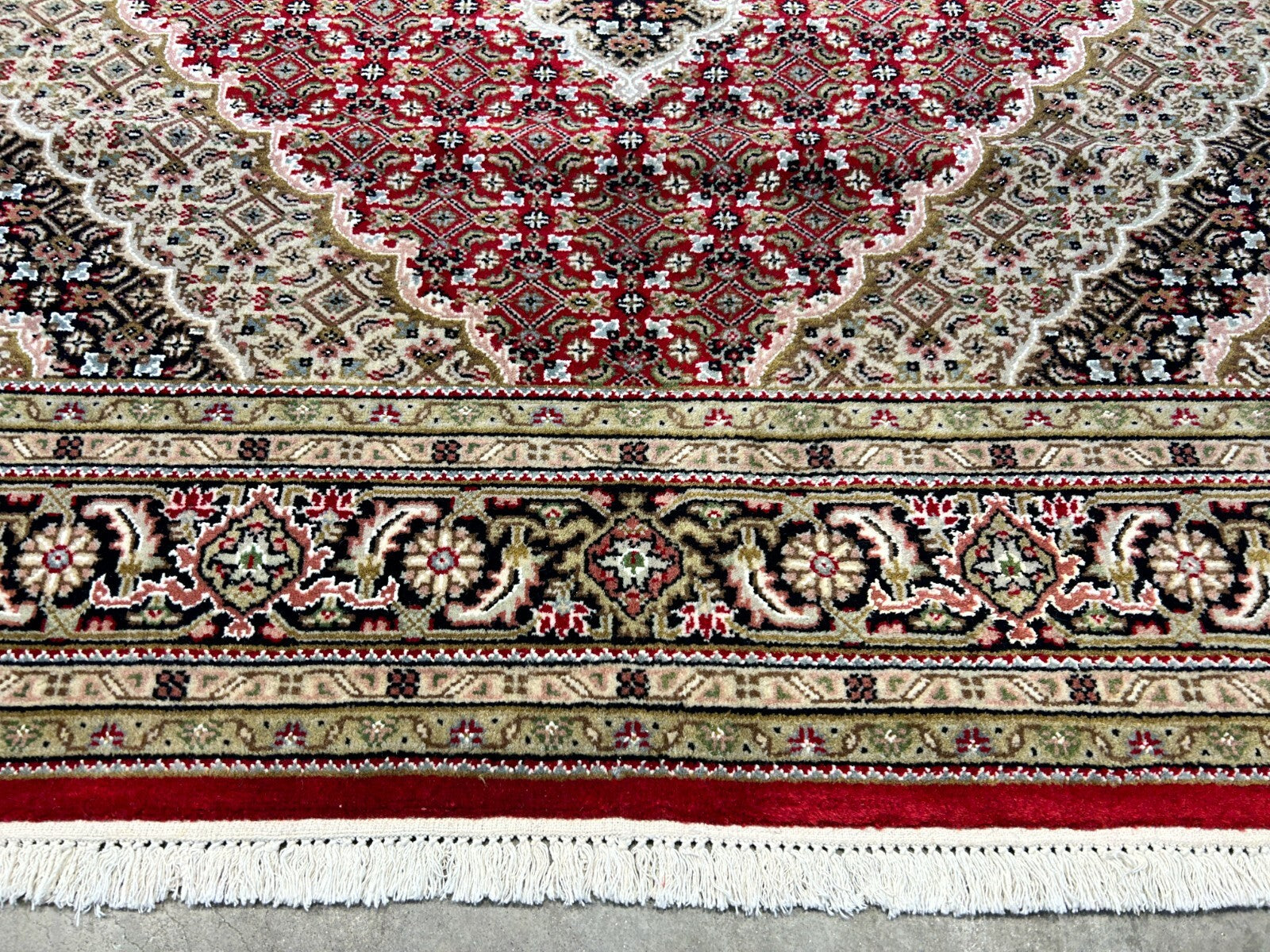 6'1"x8'9" Hand-Knotted 100% Wool Pile Tabrize Design Carpet - Area Rug