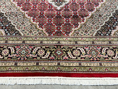 6'1"x8'9" Hand-Knotted 100% Wool Pile Tabrize Design Carpet - Area Rug
