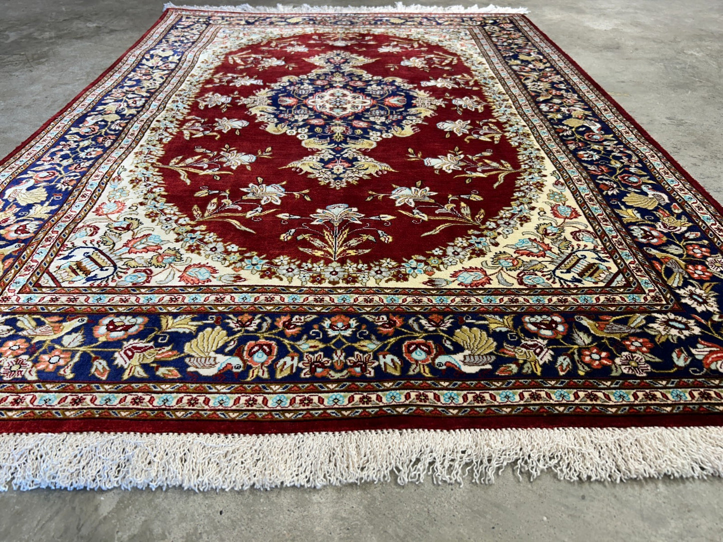 3'3"x5' Exquisite Fine Hand-Knotted 100% Silk Qume Area Rug