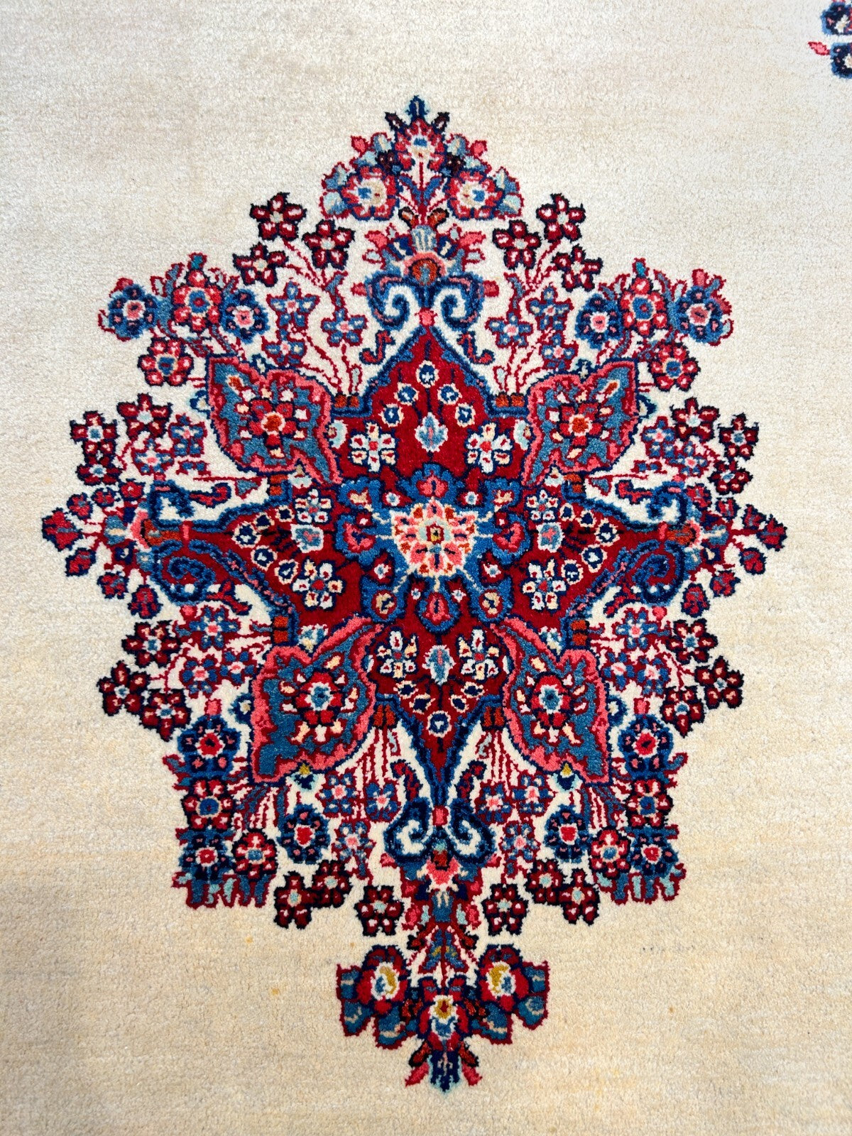 6'3"x9'5" Hand-Knotted 100% Wool Pile Sarouke Carpet - Area Rug