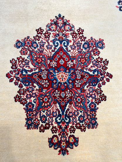 6'3"x9'5" Hand-Knotted 100% Wool Pile Sarouke Carpet - Area Rug