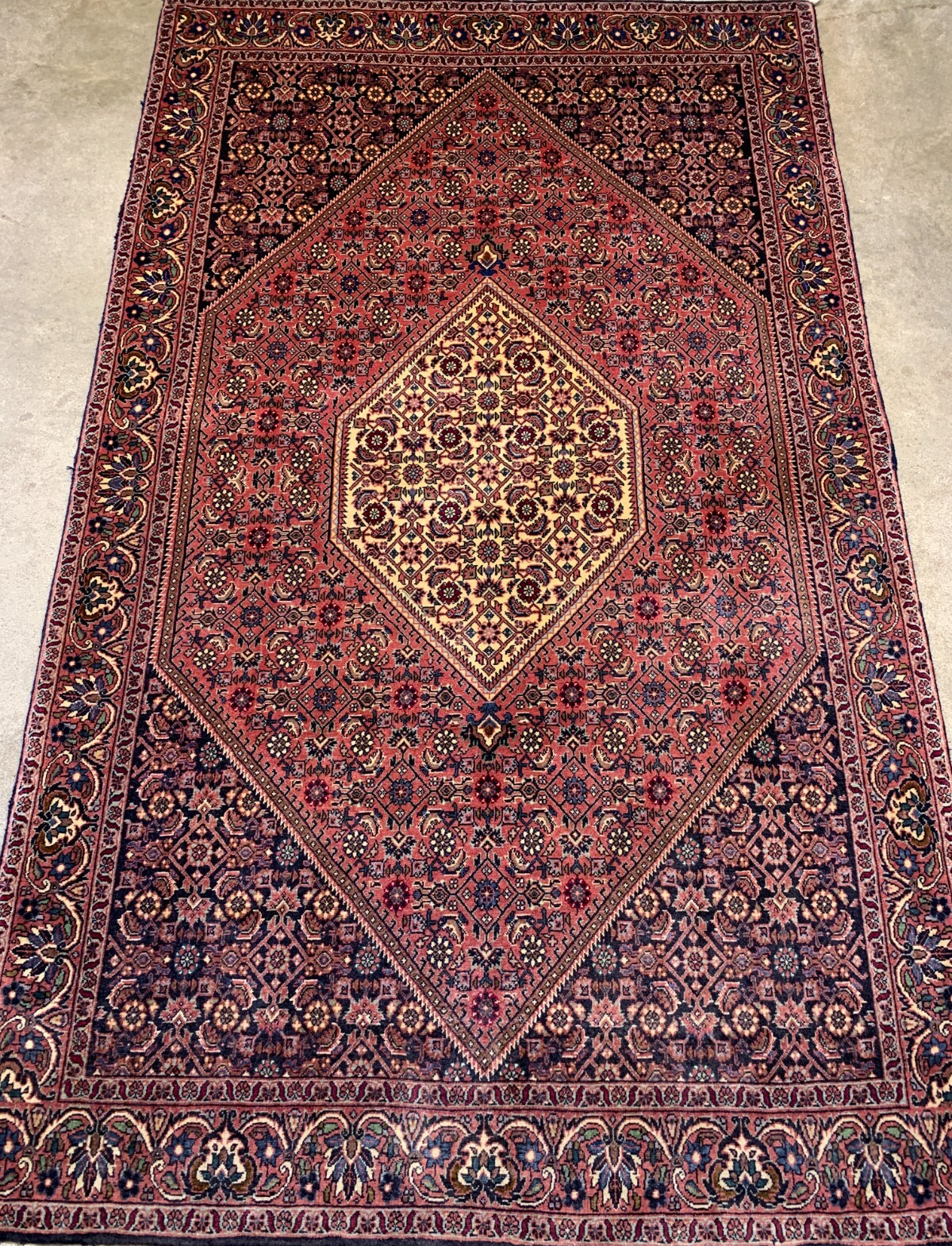 3'8"x6'1" Hand-Knotted 100% Wool Pile Bijare Carpet - Area Rug