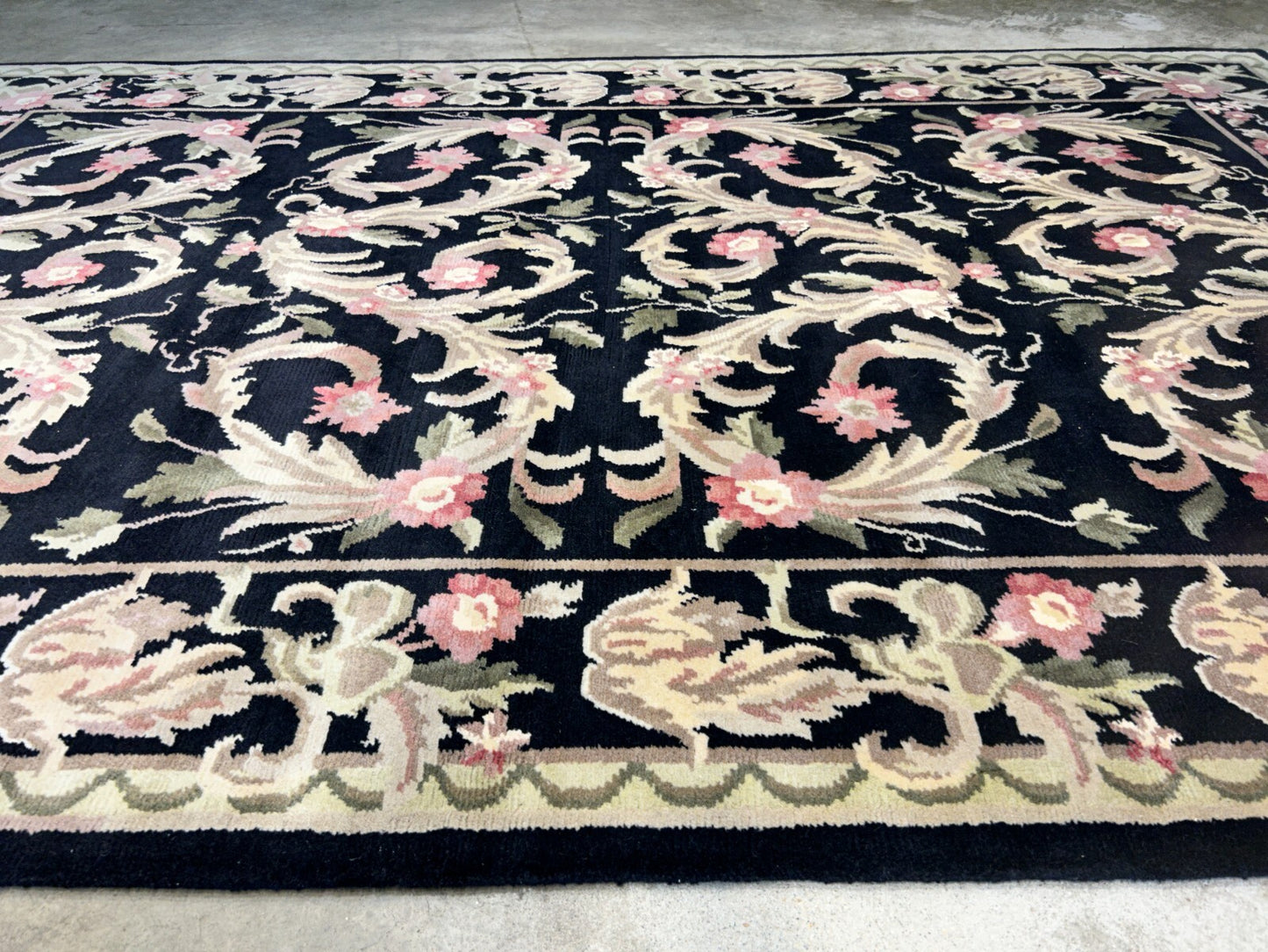 6'x9'2" Hand-Knotted 100% Wool Pile Indo-Tabati Carpet - Area Rug