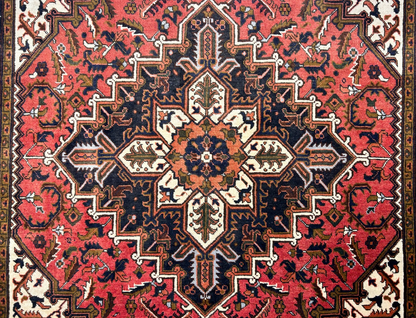 6'10" x 9'7" Hand-Knotted 100% Wool Pile Herize Area Rug - Carpet