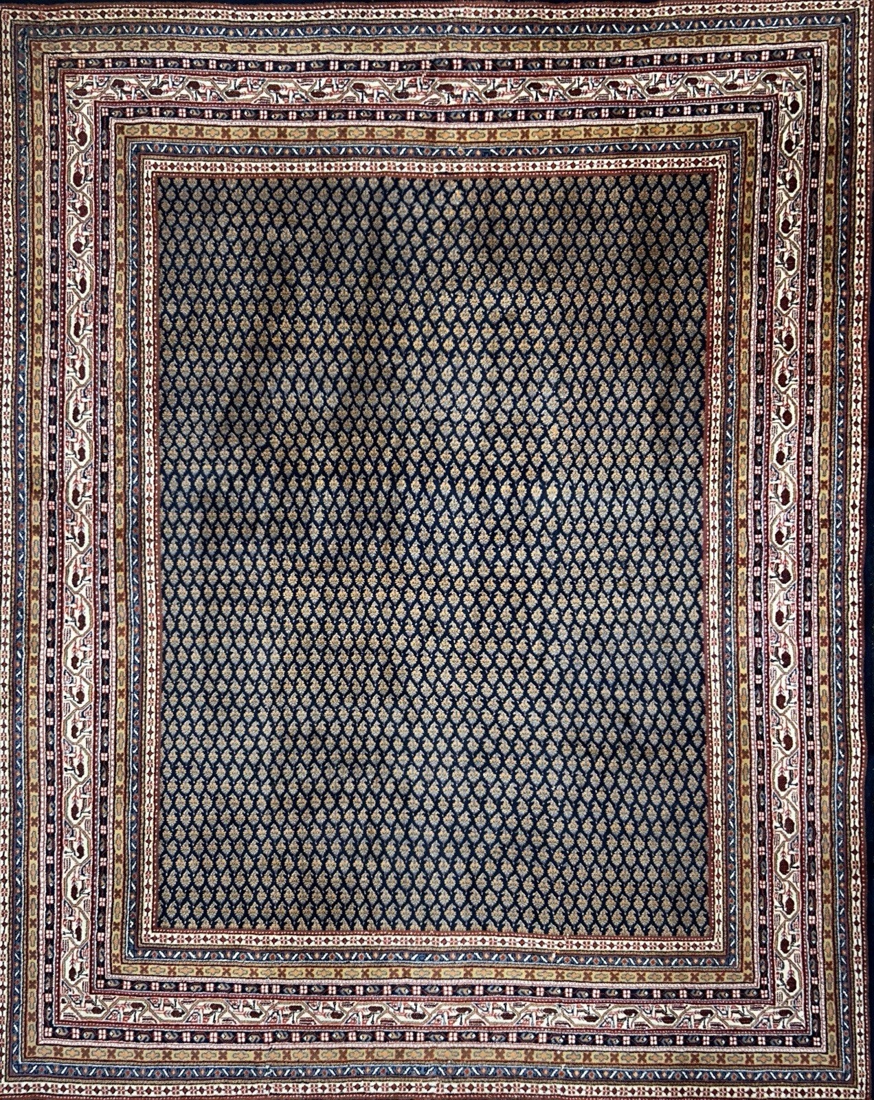 7’11”x10’ Vintage Hand-Knotted 100% Wool Pile Oriental Area Rug - Carpet