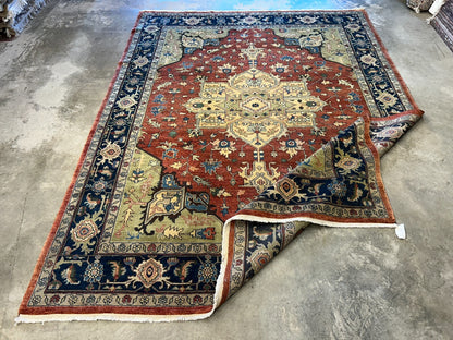 7'3"x10'3" Fine Hand-Knotted 100% Wool Pile IndoHeriz Rug