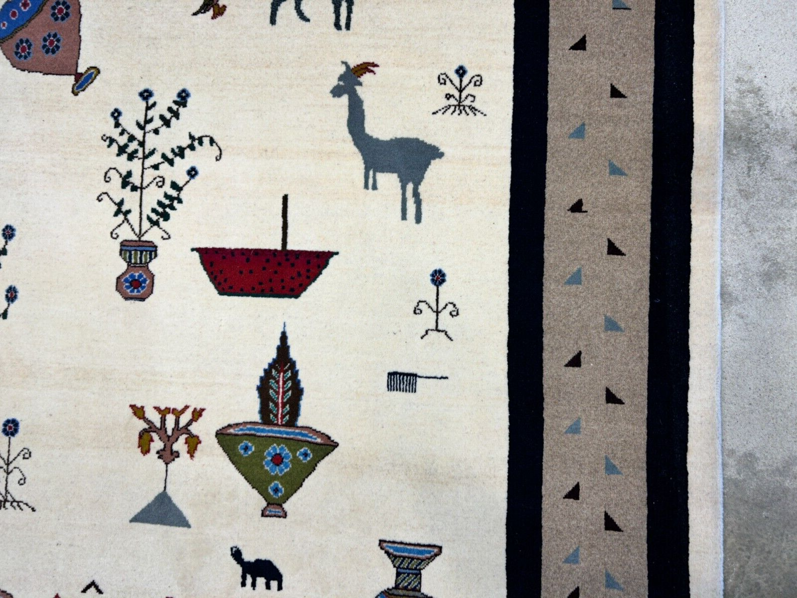 6'6"x9'1" Hand-Knotted 100% Wool Pile Gabeh Carpet - Area Rug