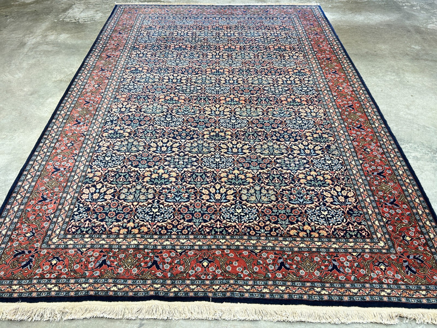 6'8"x9'9" Hand-Knotted 100% Wool Pile Hereke Carpet - Area Rug
