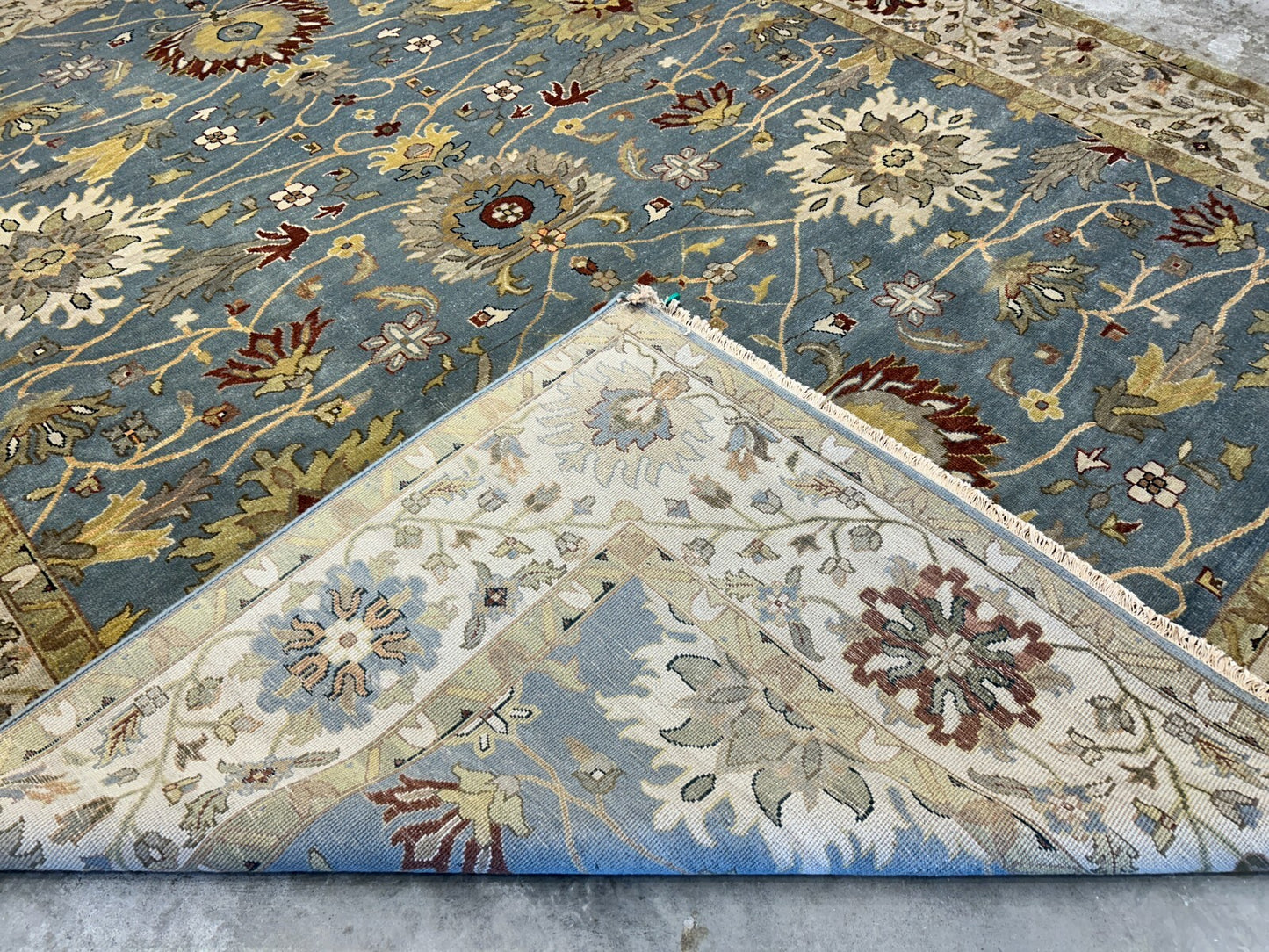 9'x12' Hand-Knotted 100% Wool Pile Mahal Design Carpet - Area Rug