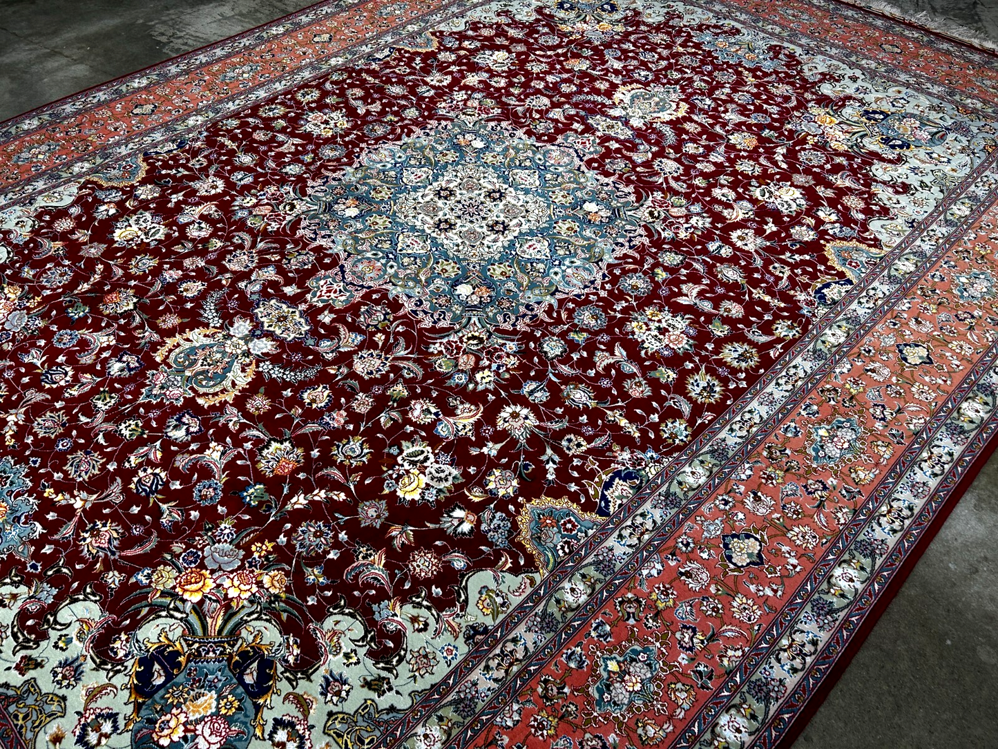 8'x11'7" Extra-Fine 70 Line Silk Foundation Hand-Knotted Wool & Silk Tabrize Rug