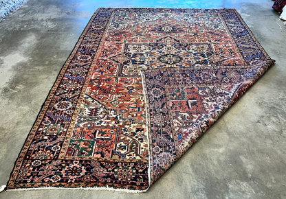 8'6"x11'6" Hand-Knotted 100% Wool Pile Herize Rug