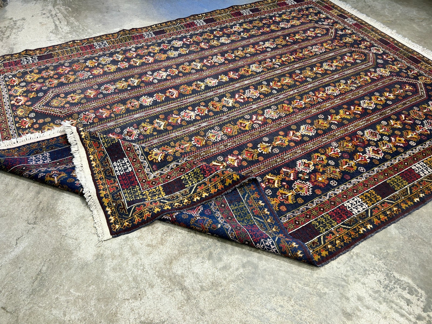 6'5"x8'9" Hand-Knotted 100% Wool Pile Balouchi Carpet - Area Rug