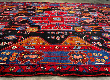 5'4" x 10' Hand-Knotted 100% Wool Pile Hamadane Area Rug
