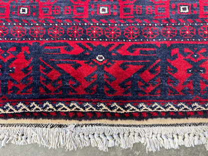 3'8"x6'7" Hand-Knotted 100% Wool Pile Balouchi Area Rug - Carpet