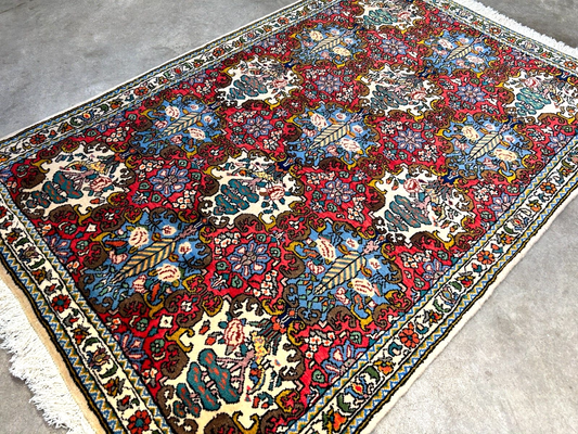 3'5"x5'2" Hand-Knotted 100% Lamb Wool Bakhtiarie Carpet - Area Rug