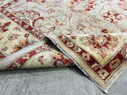 5'8"x8'2" Hand-Knotted 100% Wool Pile Agra Carpet - Area Rug