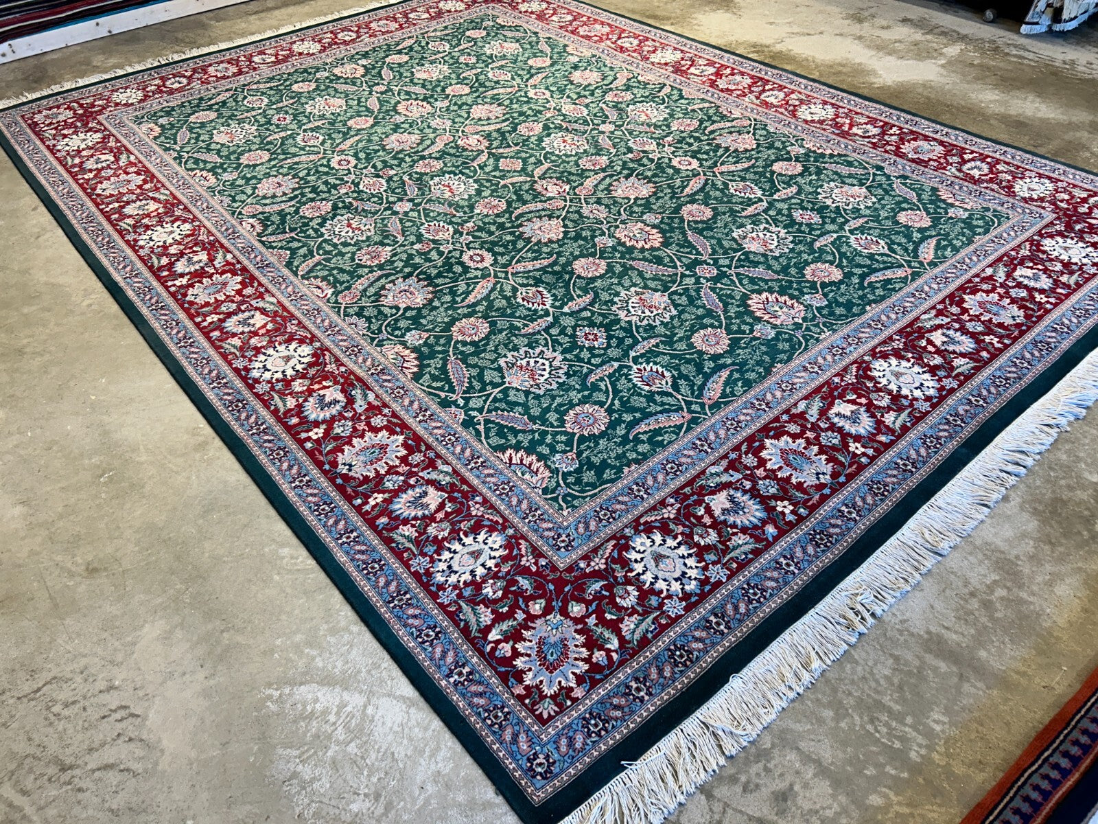 9'2"x12'8" Hand-Knotted 100% Wool Pile Oriental Rug