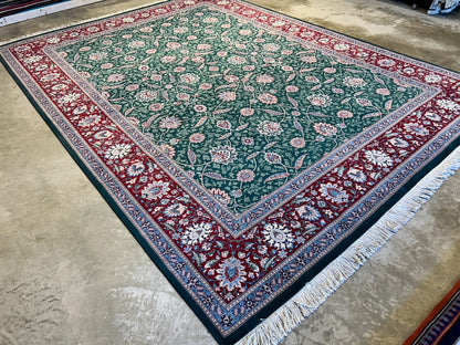 9'2"x12'8" Hand-Knotted 100% Wool Pile Oriental Rug