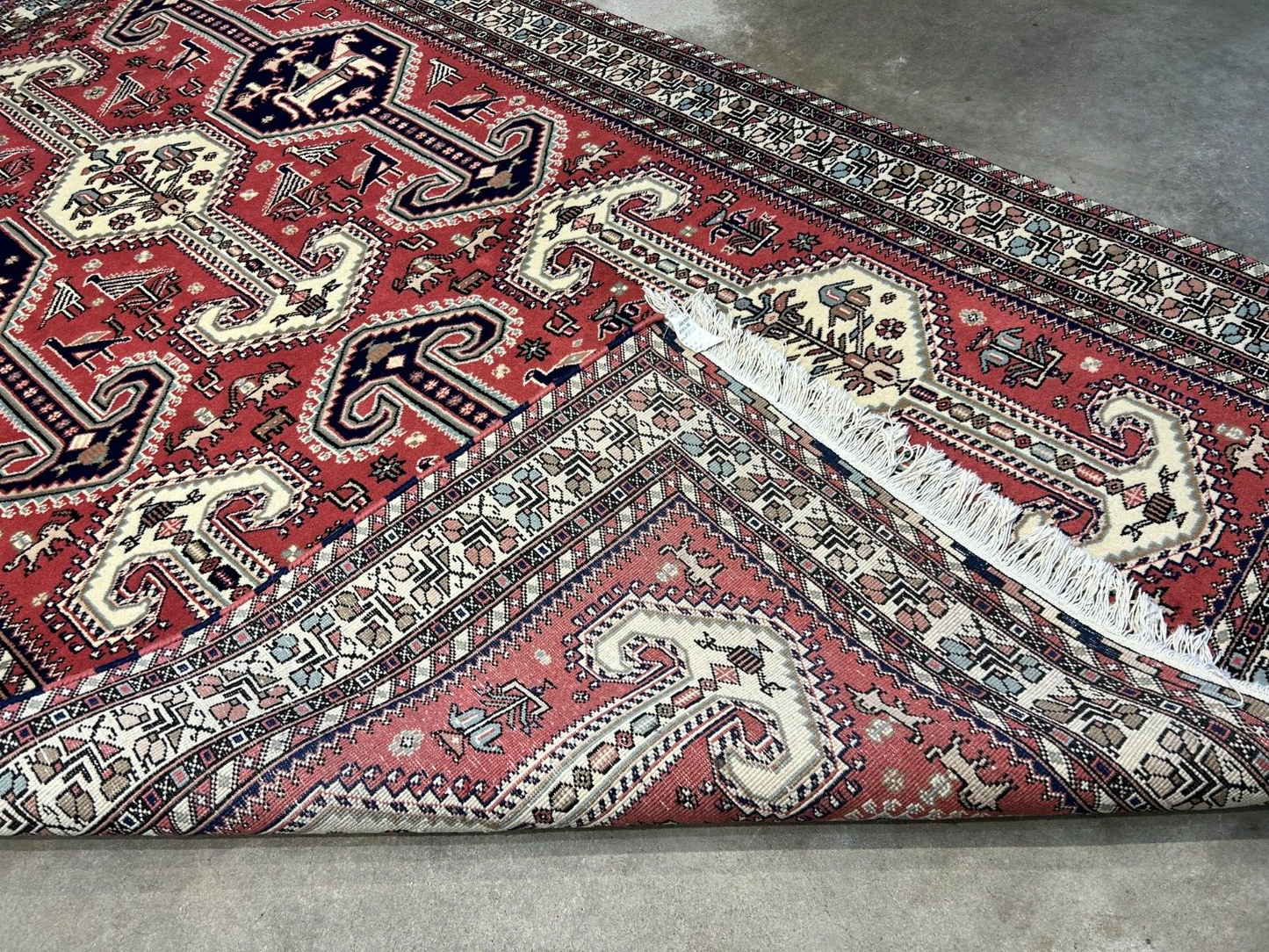 6'2"x9'0" Hand-Knotted 100% Wool Pile Indian Serapi Carpet - Area Rug