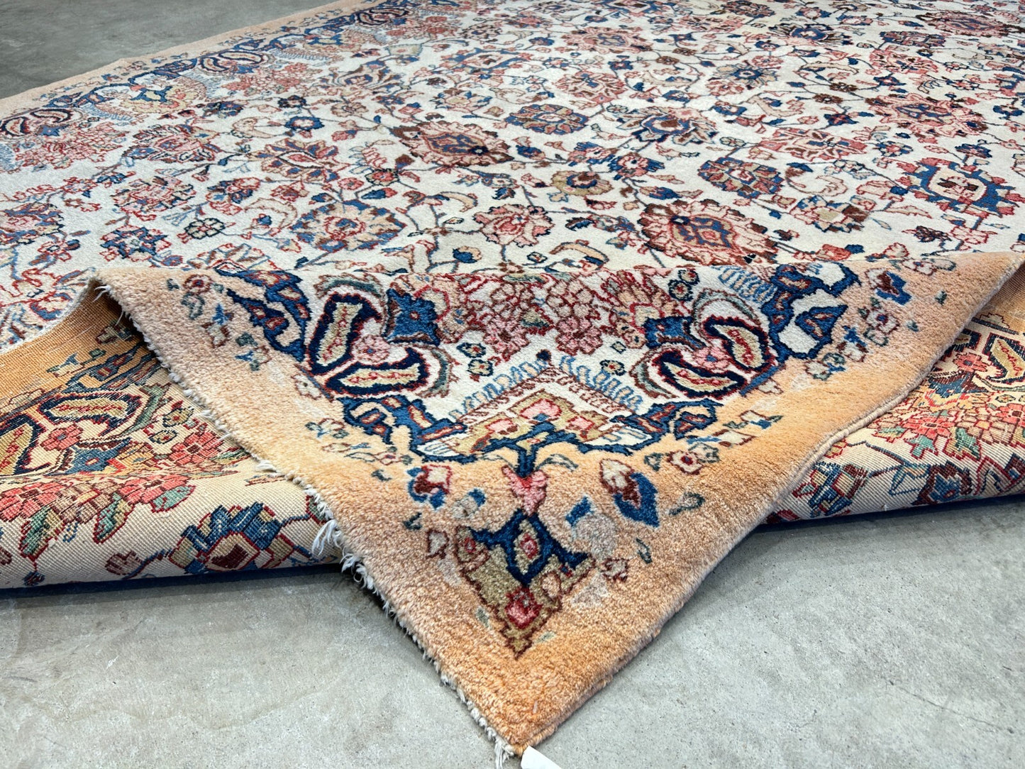 7'x11'10" Antique Hand-Knotted Wool Oriental Kermane Rug - Area Carpet