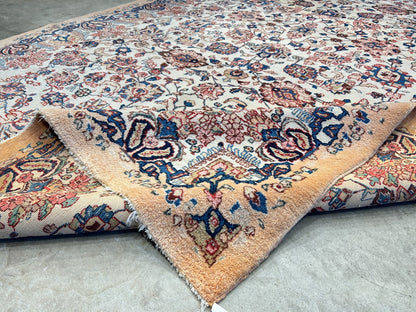 7'x11'10" Antique Hand-Knotted Wool Oriental Kermane Rug - Area Carpet