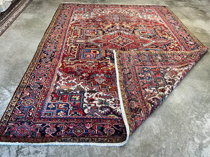 8'10"x12'1" Hand-Knotted 100% Wool Pile Herize Rug