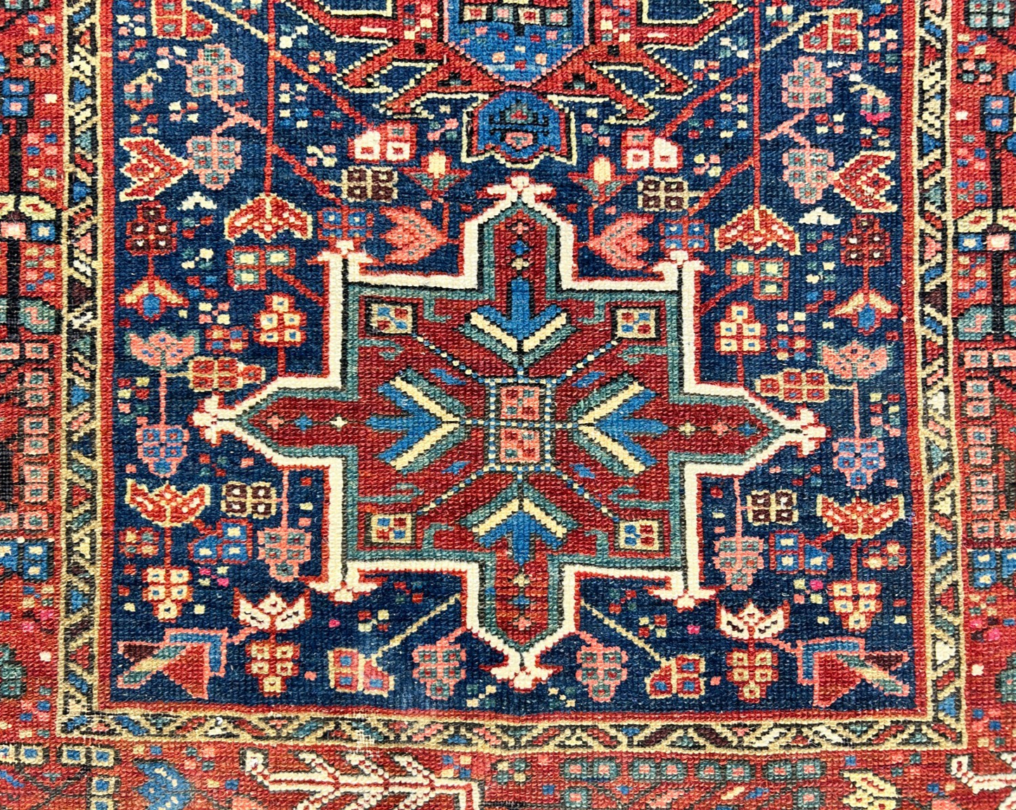 3'x4'6" Antique Hand-Knotted 100% Wool Pile Karaja Rug