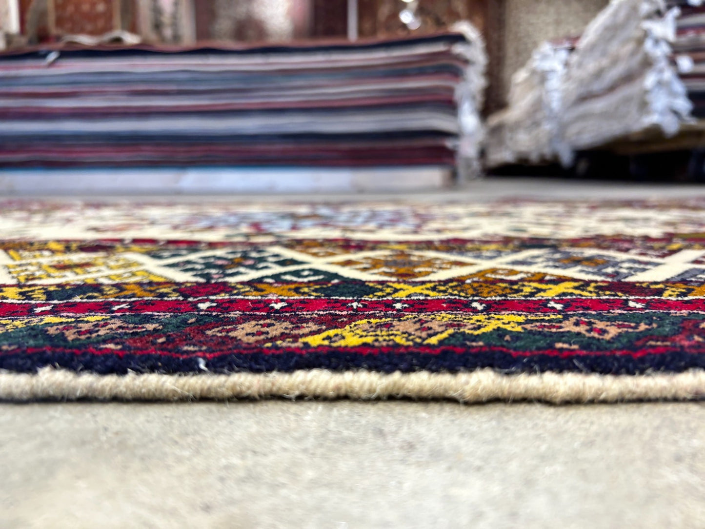 3'3"x4'9'' Hand-Knotted 100% Wool Afghan Medallion Area Rug