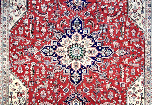 9' x 12' Hand-Knotted 100% Wool Carpet - Herize Design Area Rug