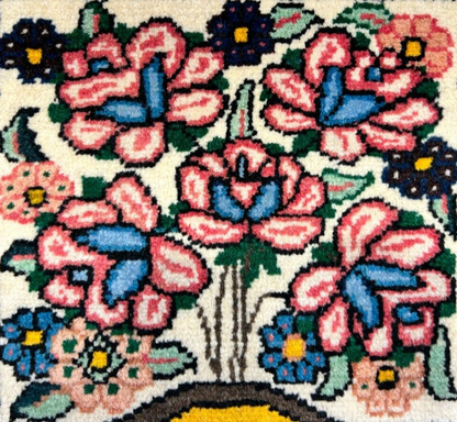 3'5"x5'2" Hand-Knotted 100% Lamb Wool Bakhtiarie Carpet - Area Rug