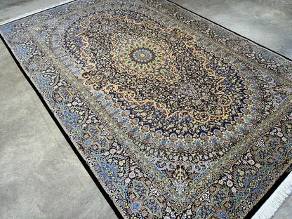 6'5"x9'10" Exquisite Hand-Knotted 100% Silk Qume Rug